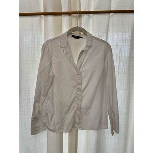 ADRIENNE VITTADINI WHITE LONG SLEEVED BUTTON DOWN SHIRT SIZE 8